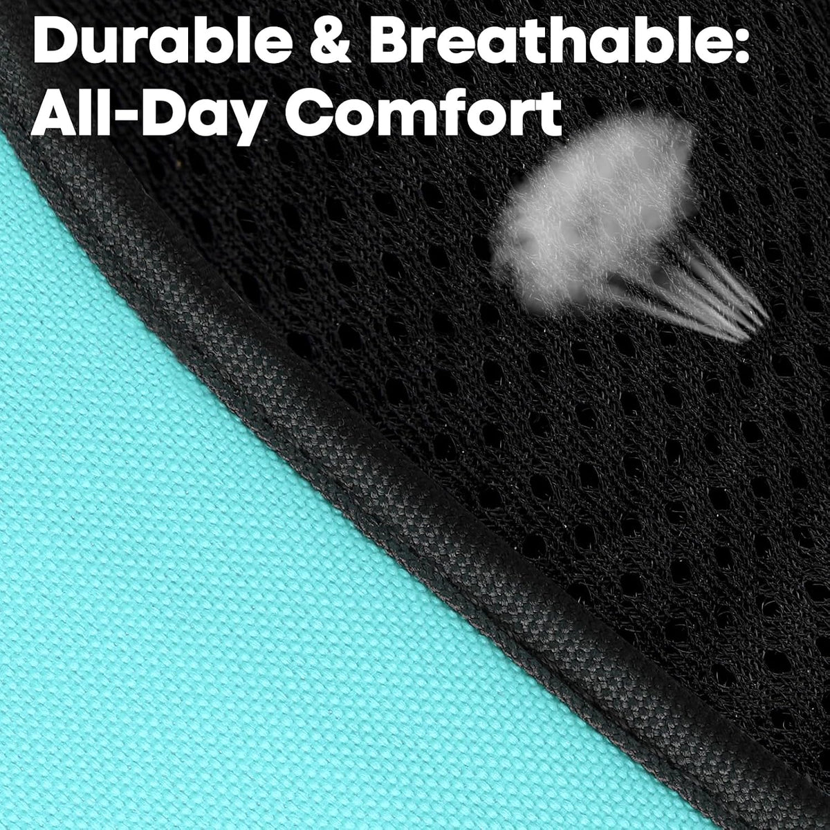 No Pull Dog Harness, Reflective Comfortable Vest Harness with Front & Back 2 Leash Attachments and Easy Control Handle Adjustable Soft Padded Pet Vest for Small Medium Large Dogs (Mint Blue,M)