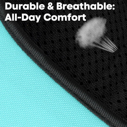 No Pull Dog Harness, Reflective Comfortable Vest Harness with Front & Back 2 Leash Attachments and Easy Control Handle Adjustable Soft Padded Pet Vest for Small Medium Large Dogs (Mint Blue,M)